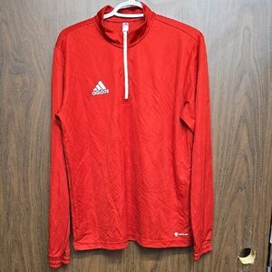 Adidias Size L Red 1/4 Zip Longsleeve Top